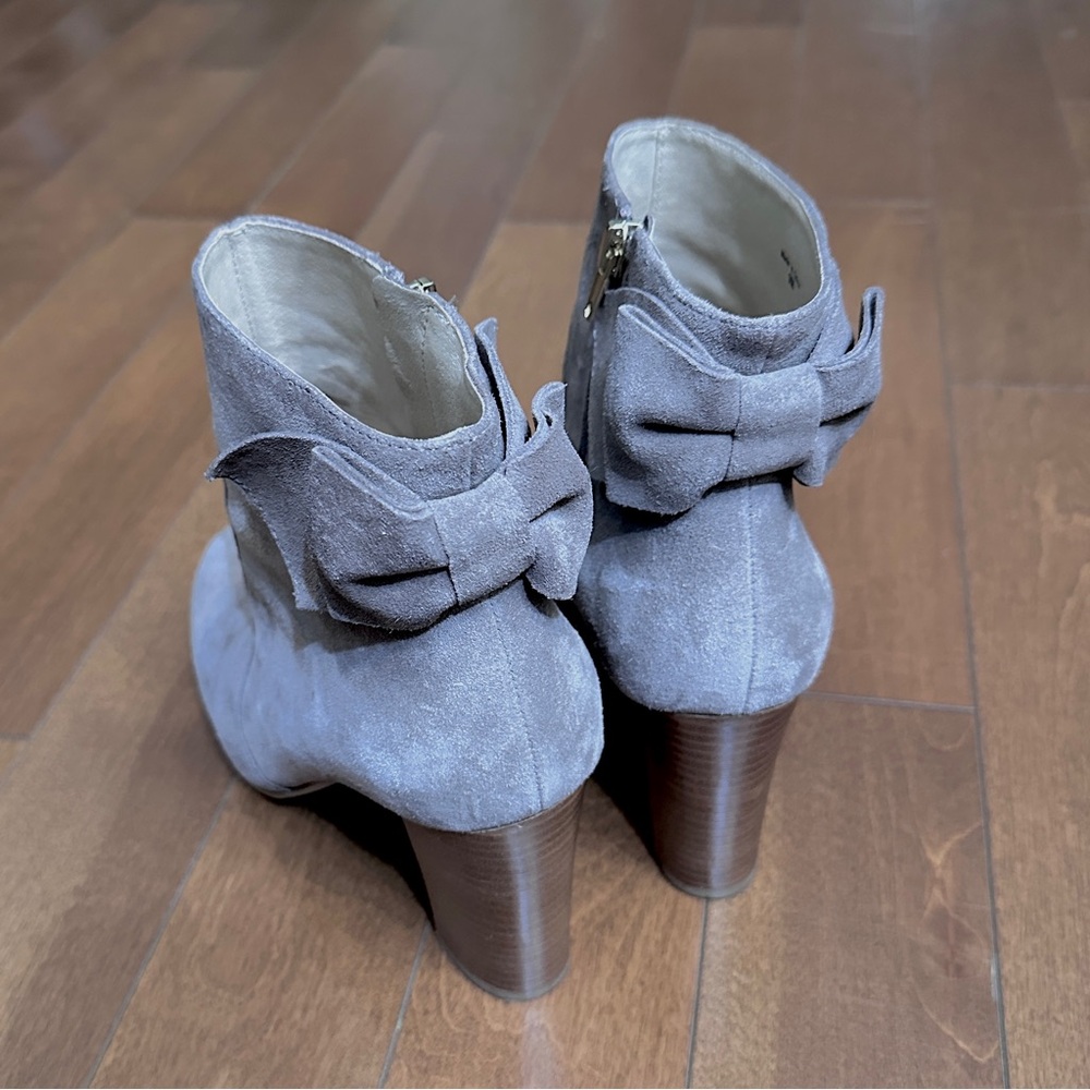 Kate Spade Taupe Suede Heeled Boots with bow detailing, size US 9 - Picture 3 of 12